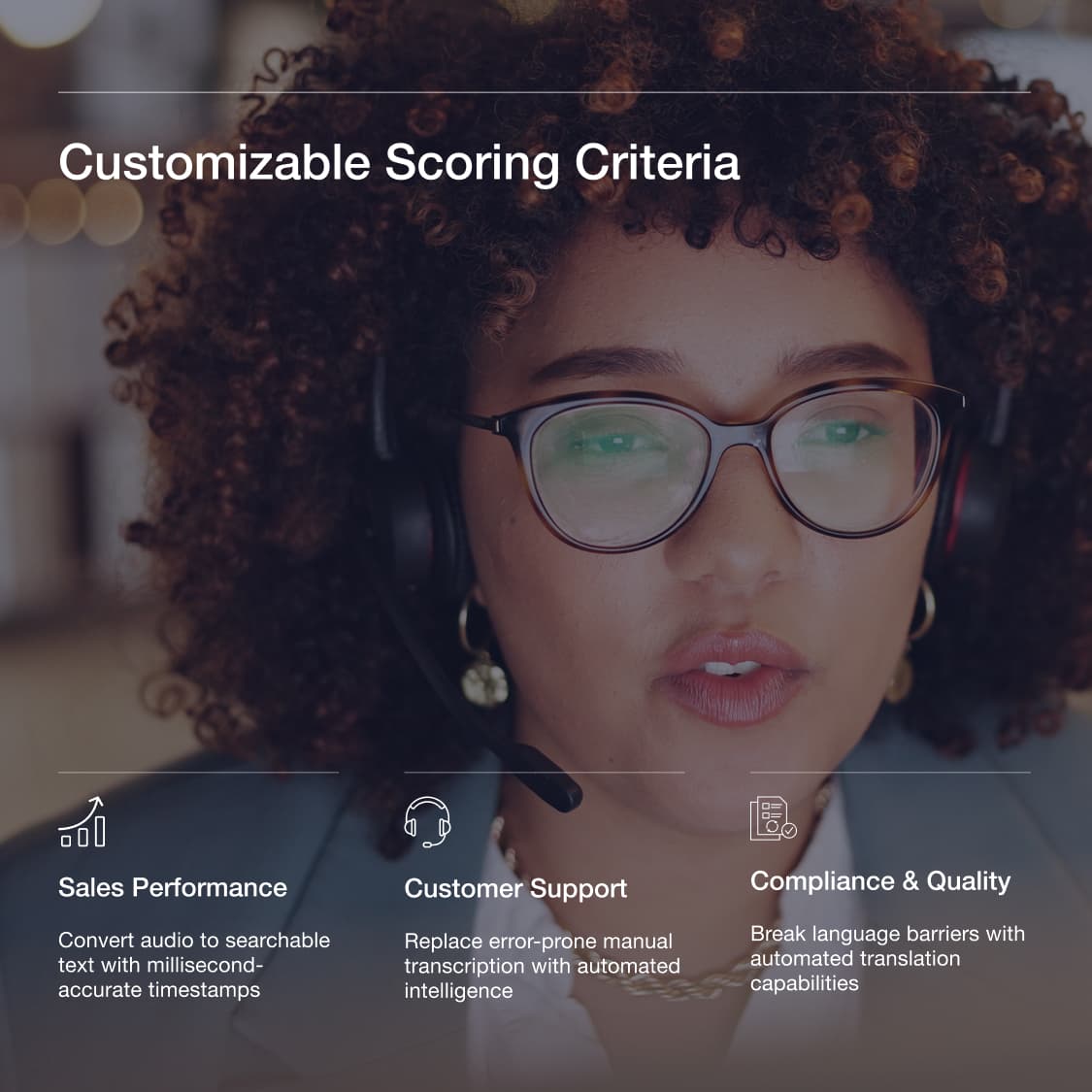 Customizable scoring criteria